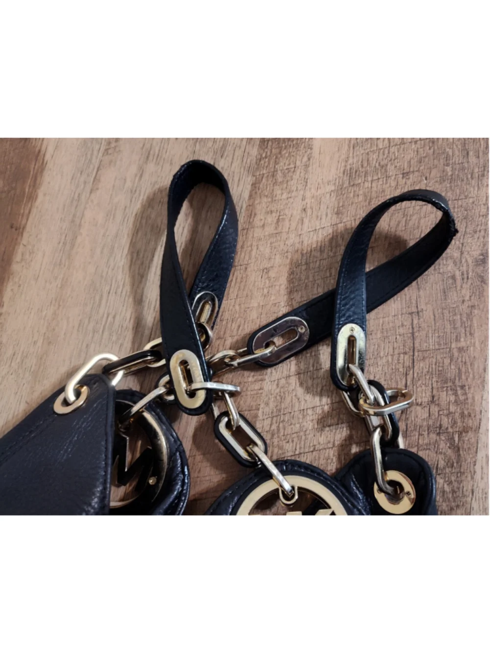 Women's Michael Kors Black Gold Hobo Bag One Size